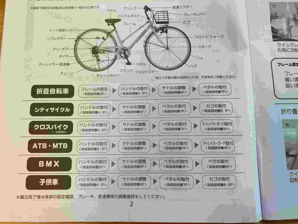 GRAPHIS(グラフィス) 自転車　説明書
