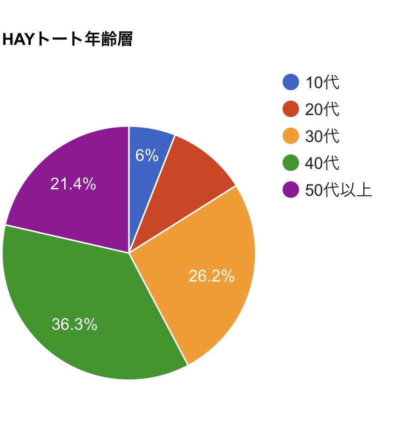 HAYトートバッグ　年齢層