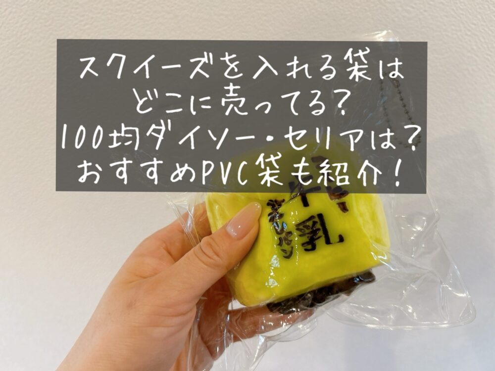 スクイーズを入れる袋　どこに売ってる？　100均　ダイソー　セリア　ワッツ　買える場所　販売店　やわらかい　PVC袋　クリアバッグ　代用品　