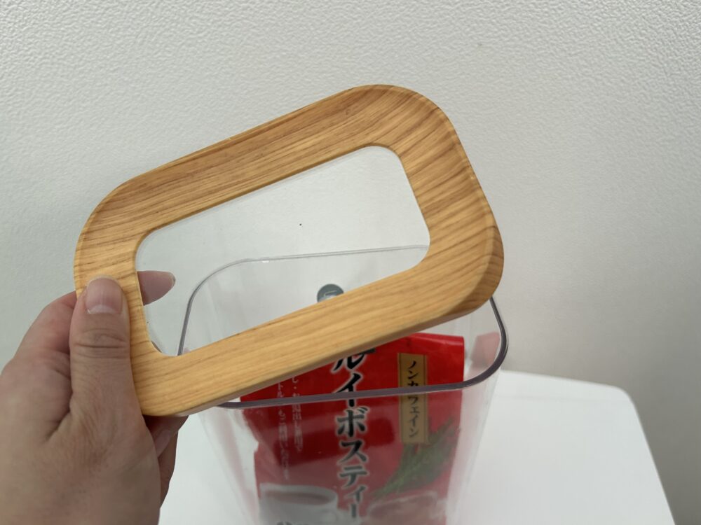 スタンダードプロダクツ（Standard Products）中身が見えるキャニスター木目調２L　麦茶パック　袋ごと　収納　保存容器　口コミ　ブログ　レビュー