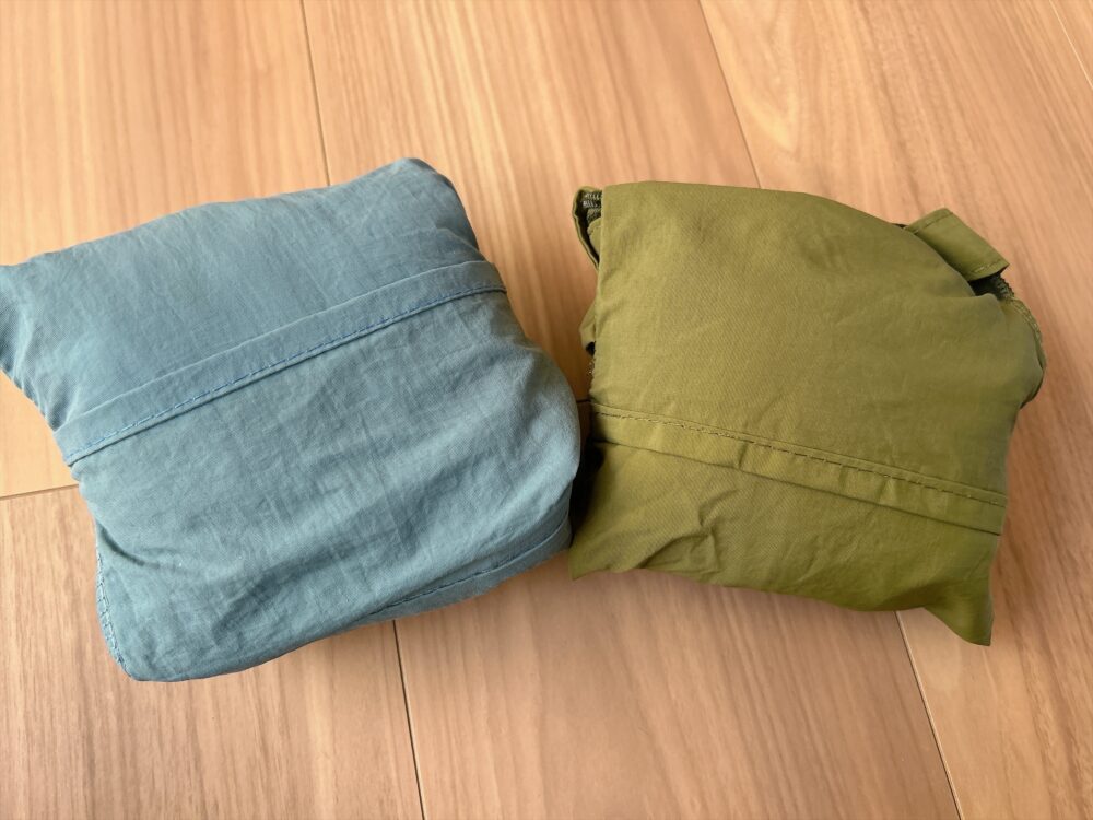 StandardProducts(スタンダードプロダクツ) コンパクトバッグ エコバッグ ファスナー付き レビュー 口コミ ブログ ブルー グリーン